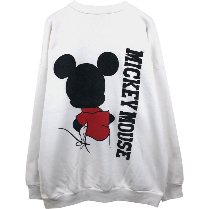 MICKEY MOUSE Mickey Mouse Character Sweatshirt, Made in USA, Men's Size XL (approx.) polyester white type Vintage Second Hand