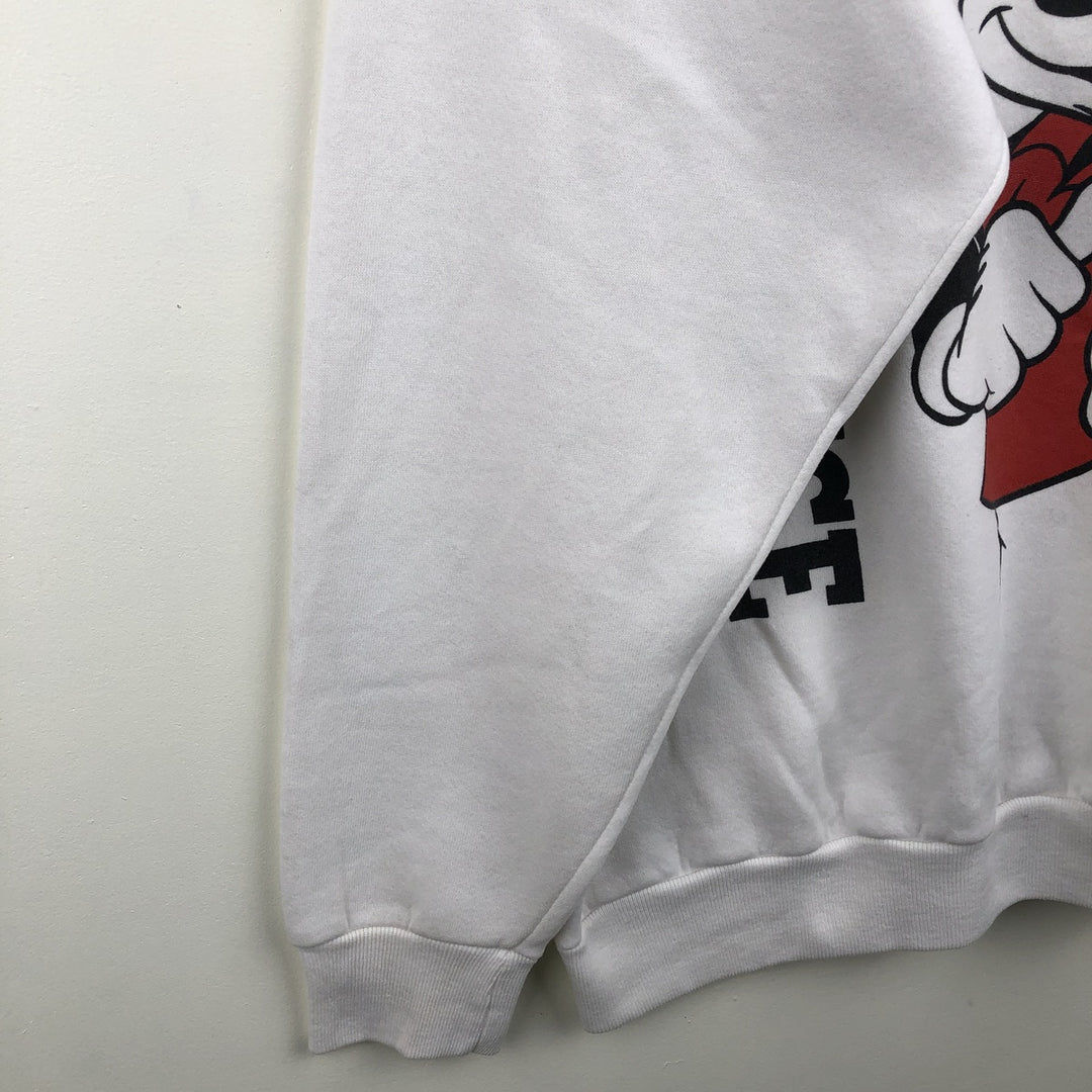 MICKEY MOUSE Mickey Mouse Character Sweatshirt, Made in USA, Men's Size XL (approx.) polyester white type Vintage Second Hand