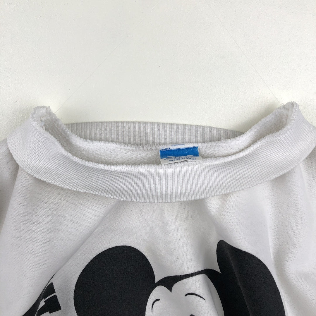 MICKEY MOUSE Mickey Mouse Character Sweatshirt, Made in USA, Men's Size XL (approx.) polyester white type Vintage Second Hand