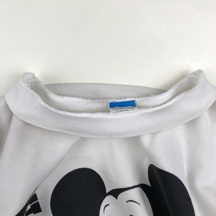 MICKEY MOUSE Mickey Mouse Character Sweatshirt, Made in USA, Men's Size XL (approx.) polyester white type Vintage Second Hand