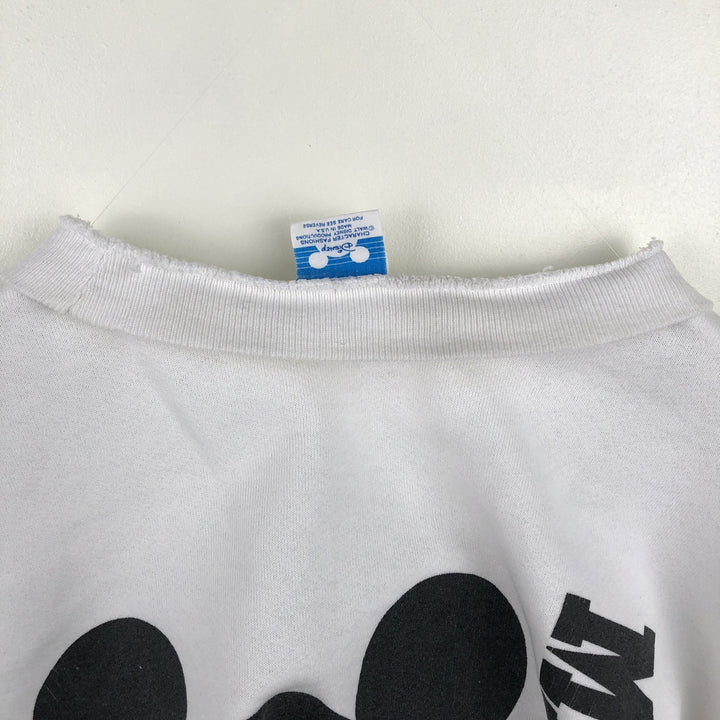 MICKEY MOUSE Mickey Mouse Character Sweatshirt, Made in USA, Men's Size XL (approx.) polyester white type Vintage Second Hand