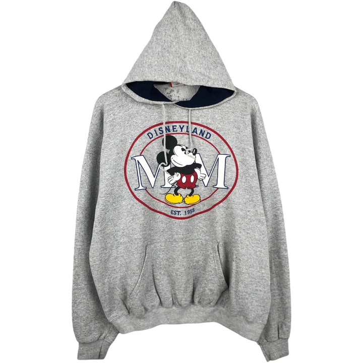 90'S Disney Designs Mickey Mouse Character Sweatshirt Pullover Hoodie, Made in USA, Men's XL equivalent, Vintage cotton gray type Vintage Second Hand