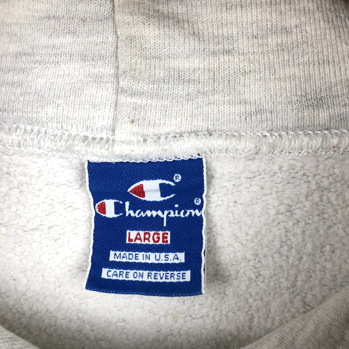 90'S Champion sweatshirt pullover hoodie, made in USA, men's size L equivalent, vintage. cotton white type Vintage Second Hand