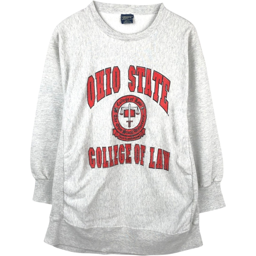 Famous Sportswear Ohio State College Sweatshirt, Made in USA, Men's Size XL (approx.) cotton gray type Vintage Second Hand