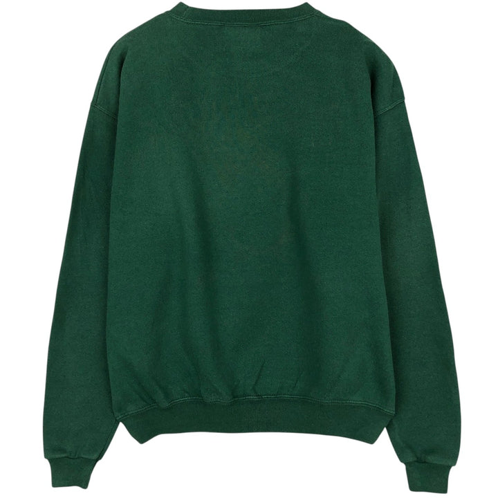 80s-90'S Adidas Trefoil Logo Sweatshirt, Made in USA, Men's XL equivalent, Vintage polyester green type Vintage Second Hand