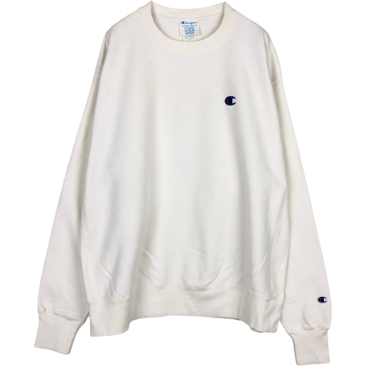 Champion REVERSE WEAVE Reverse Weave One-Point Logo Sweatshirt, Men's XL cotton white type Vintage Second Hand