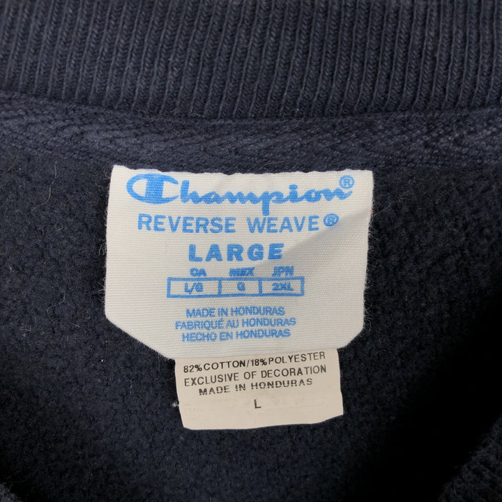 Champion REVERSE WEAVE Reverse Weave One Point Logo Sweatshirt Trainer Men's L size cotton navy blue type Vintage Second Hand