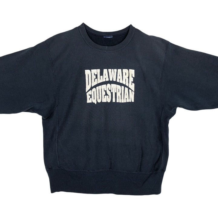 Champion REVERSE WEAVE Reverse Weave Printed Sweatshirt Trainer Men's L size unclear navy blue type Vintage Second Hand