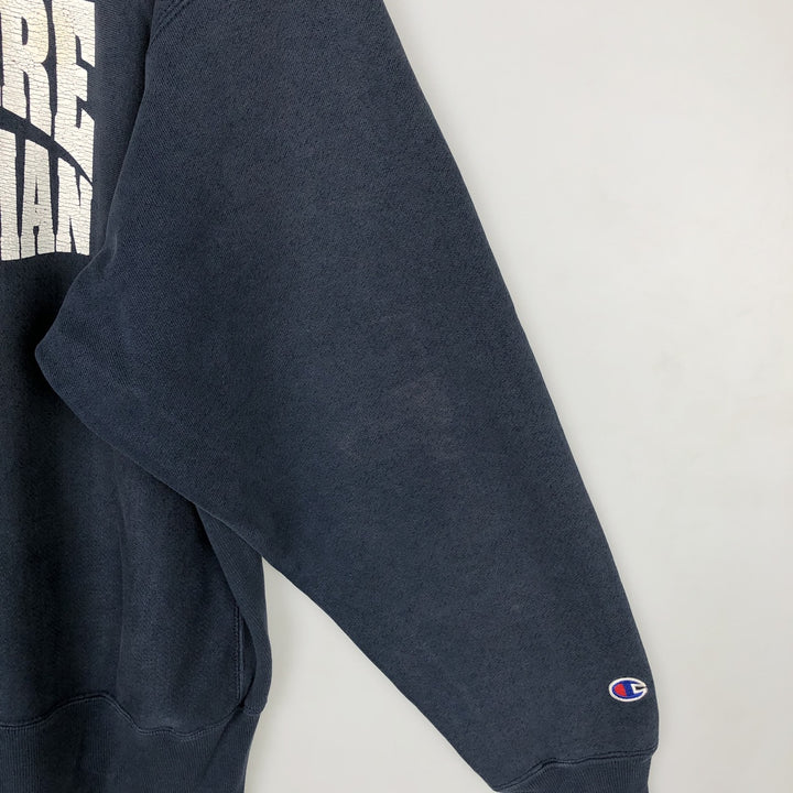Champion REVERSE WEAVE Reverse Weave Printed Sweatshirt Trainer Men's L size unclear navy blue type Vintage Second Hand