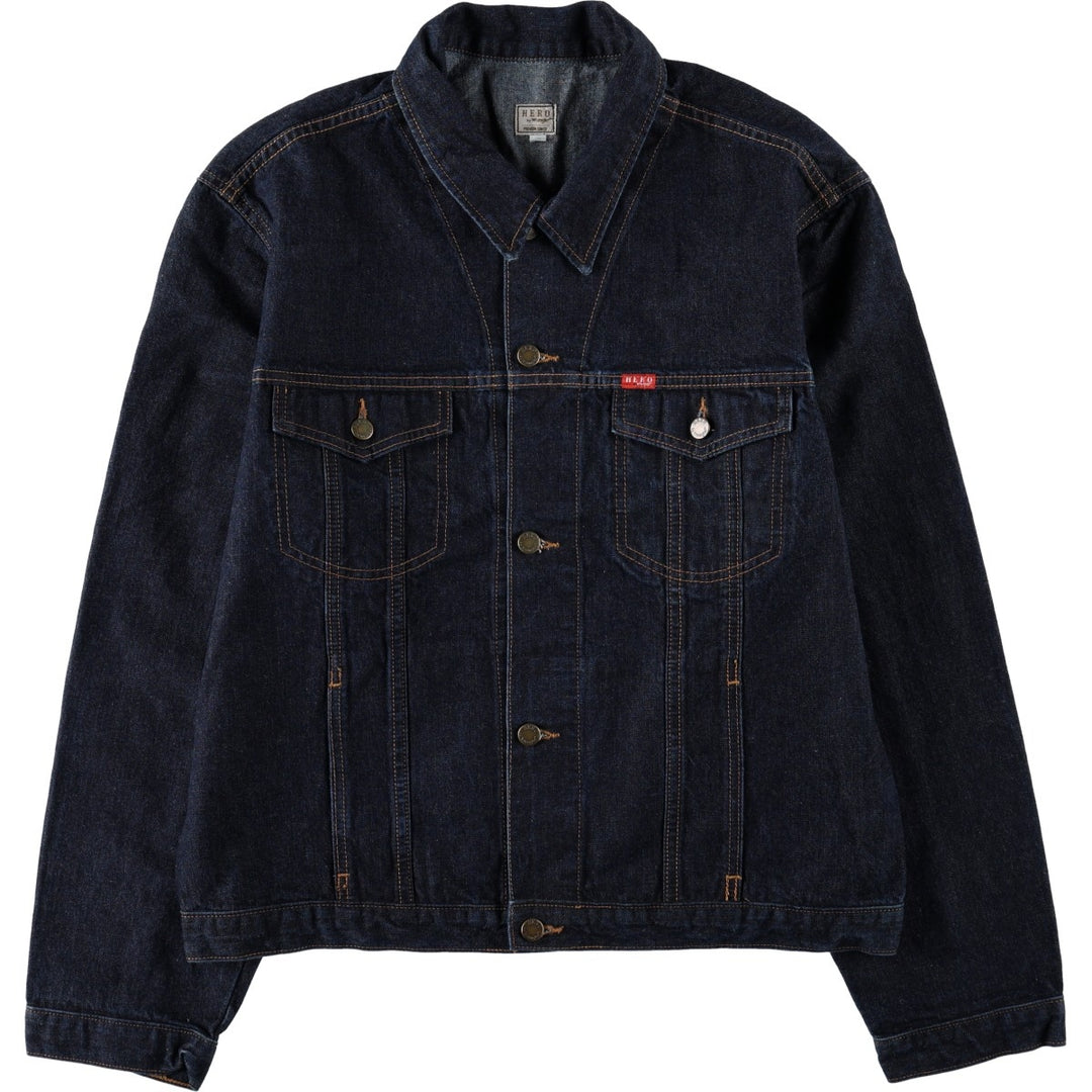 Wrangler HERO Western Jacket Denim Jacket G-Jean Men's XL equivalent cotton navy blue type Vintage Second Hand