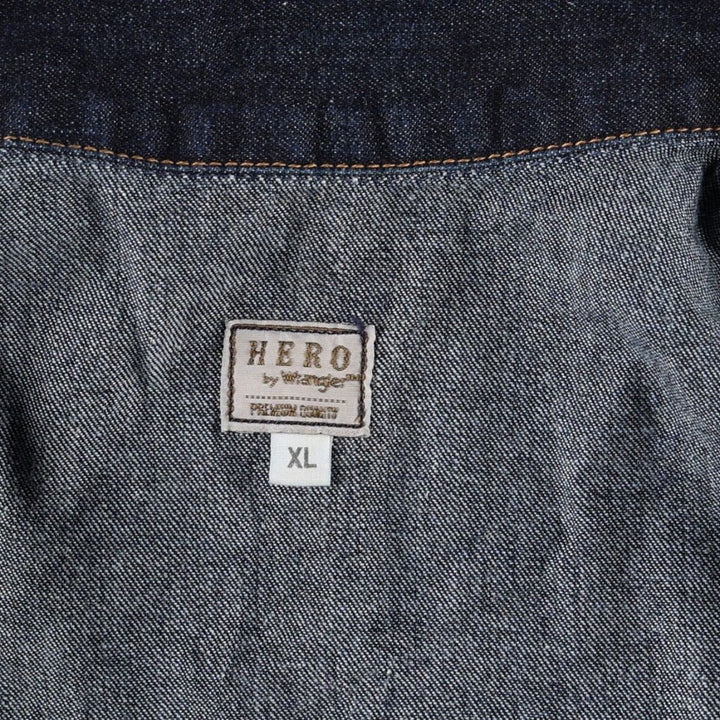 Wrangler HERO Western Jacket Denim Jacket G-Jean Men's XL equivalent cotton navy blue type Vintage Second Hand