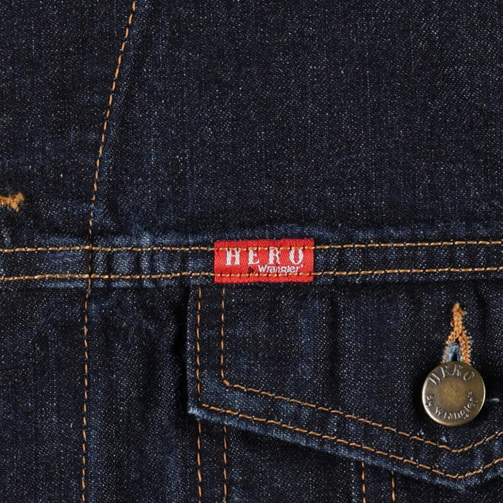 Wrangler HERO Western Jacket Denim Jacket G-Jean Men's XL equivalent cotton navy blue type Vintage Second Hand