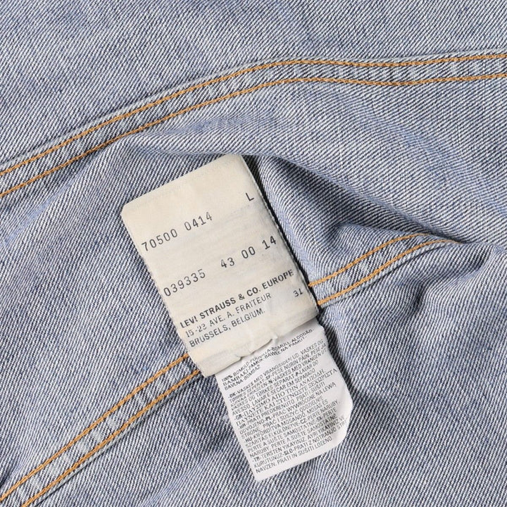 2000'S Levi's 70500-0414 Euro Model Denim Jacket, Men's Size L cotton blue type Vintage Second Hand
