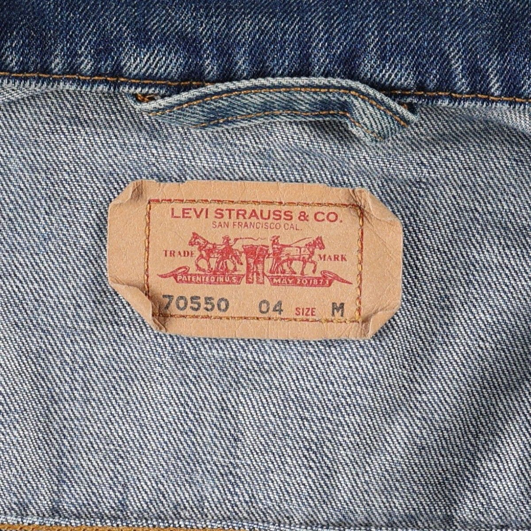 00'S Levi's 70550-0414 Euro Model Denim Jacket, G-Jean, Men's M cotton blue type Vintage Second Hand