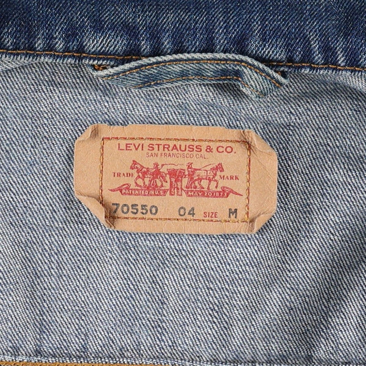 00'S Levi's 70550-0414 Euro Model Denim Jacket, G-Jean, Men's M cotton blue type Vintage Second Hand