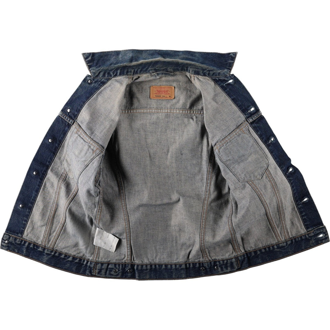 1990'S Levi's 70500-0401 Euro Model Denim Jacket (Men's Size M equivalent) Vintage cotton navy blue type Vintage Second Hand
