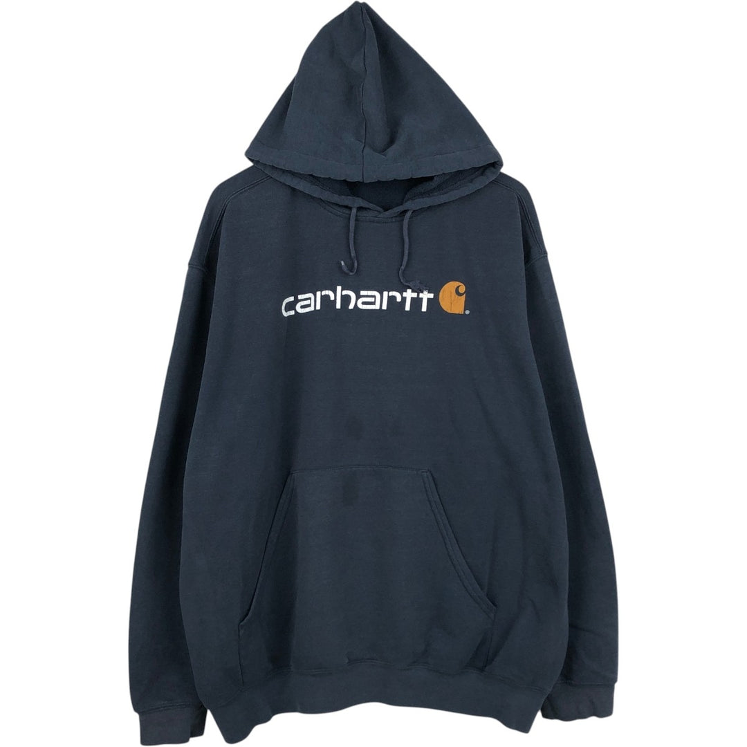 Carhartt Men's XXL Pullover Hoodie unclear navy blue type Vintage Second Hand