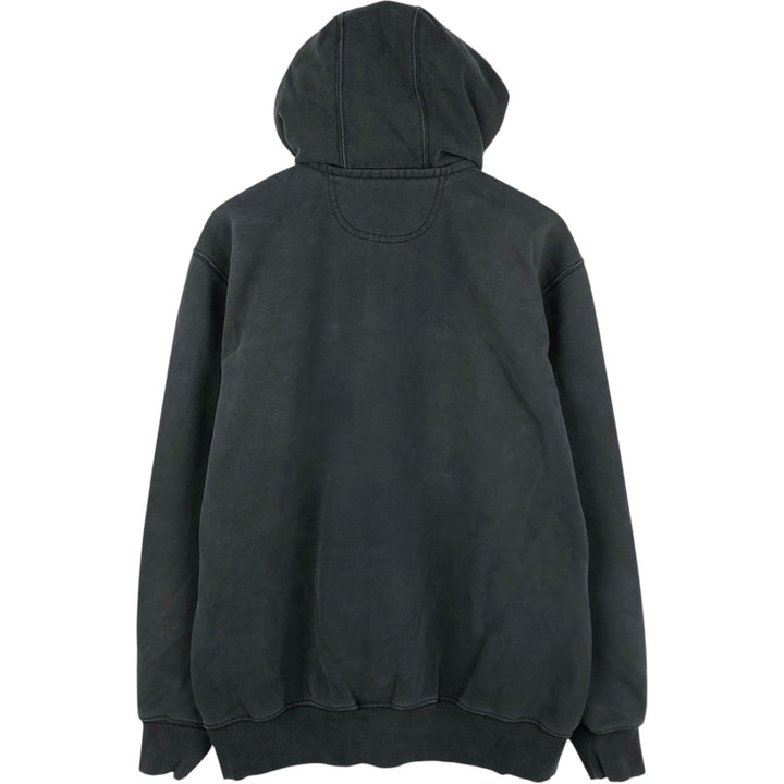 Carhartt ORIGINAL FIT sweatshirt half zip hoodie, men's size L cotton Charcoal Vintage Second Hand