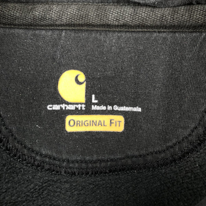 Carhartt ORIGINAL FIT sweatshirt half zip hoodie, men's size L cotton Charcoal Vintage Second Hand
