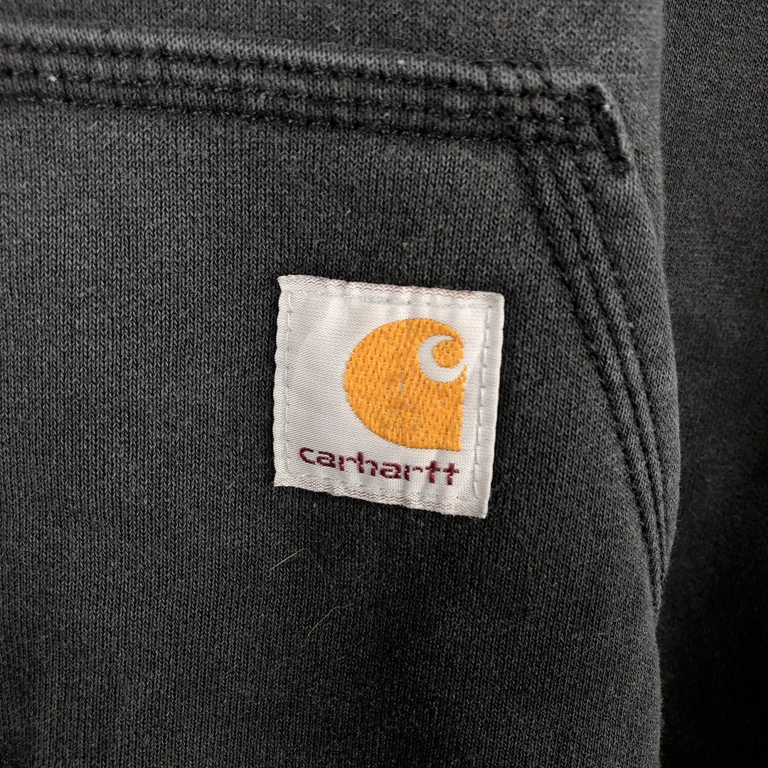 Carhartt ORIGINAL FIT sweatshirt half zip hoodie, men's size L cotton Charcoal Vintage Second Hand