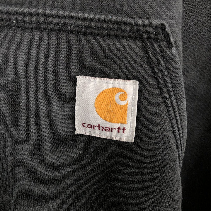 Carhartt ORIGINAL FIT sweatshirt half zip hoodie, men's size L cotton Charcoal Vintage Second Hand