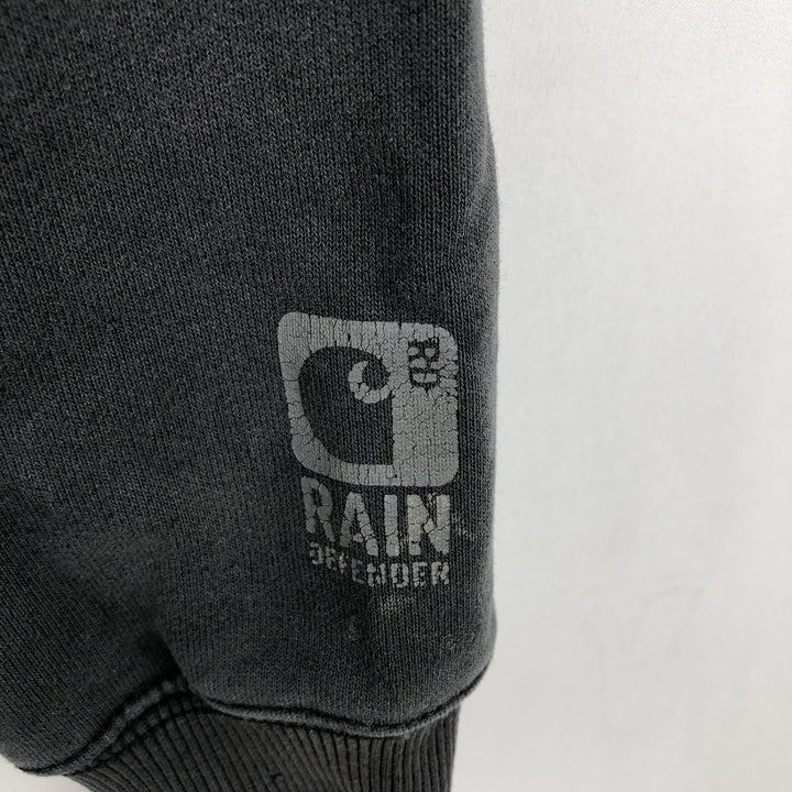 Carhartt ORIGINAL FIT sweatshirt half zip hoodie, men's size L cotton Charcoal Vintage Second Hand