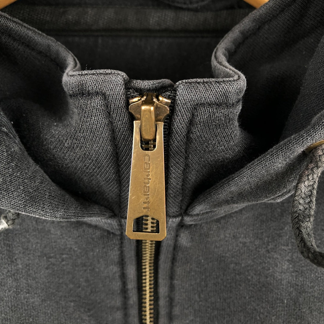 Carhartt ORIGINAL FIT sweatshirt half zip hoodie, men's size L cotton Charcoal Vintage Second Hand