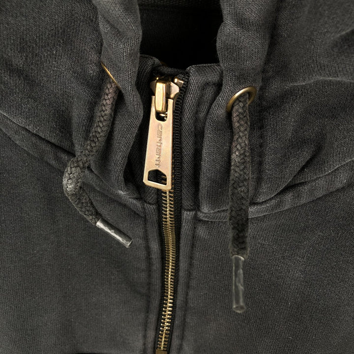 Carhartt ORIGINAL FIT sweatshirt half zip hoodie, men's size L cotton Charcoal Vintage Second Hand