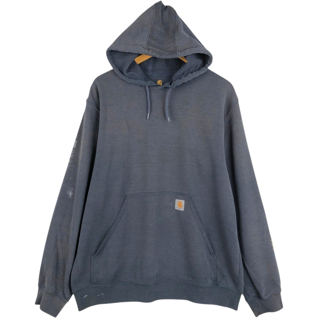 Carhartt ORIGINAL FIT sweatshirt pullover hoodie, men's size L cotton Charcoal Vintage Second Hand