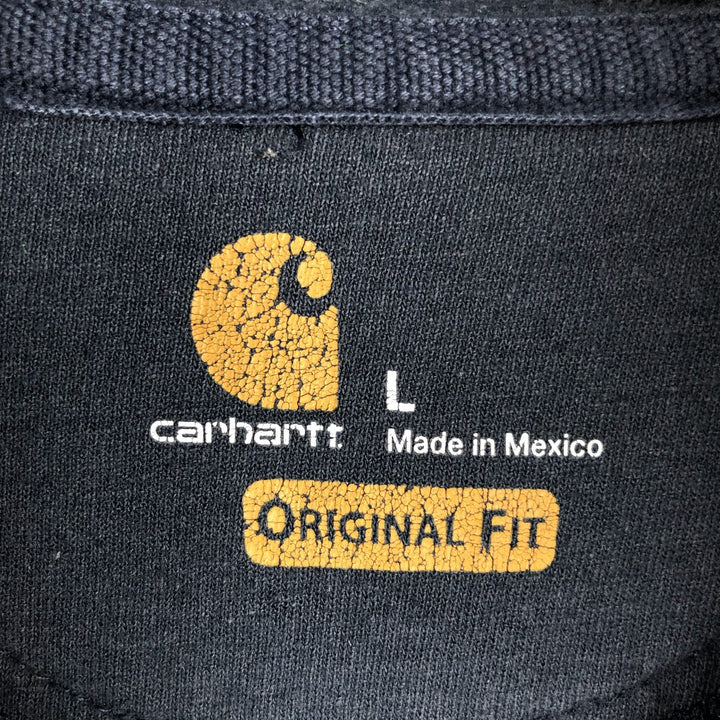 Carhartt ORIGINAL FIT sweatshirt pullover hoodie, men's size L cotton Charcoal Vintage Second Hand
