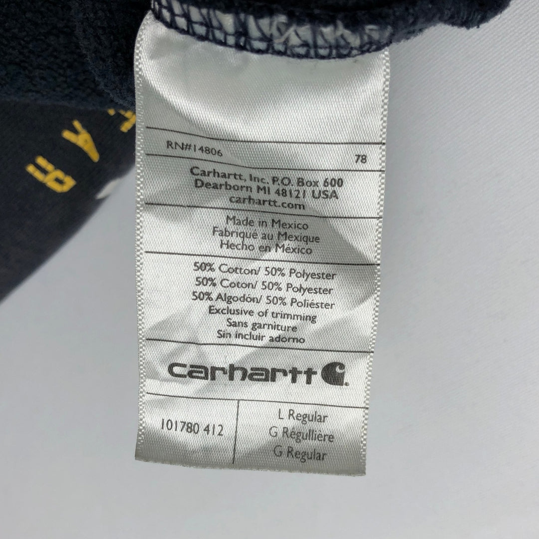 Carhartt ORIGINAL FIT sweatshirt pullover hoodie, men's size L cotton Charcoal Vintage Second Hand