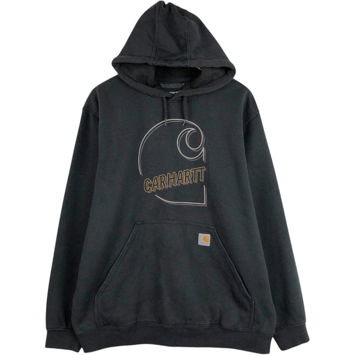 Carhartt LOOSE FIT sweatshirt pullover hoodie, men's size L cotton black type Vintage Second Hand