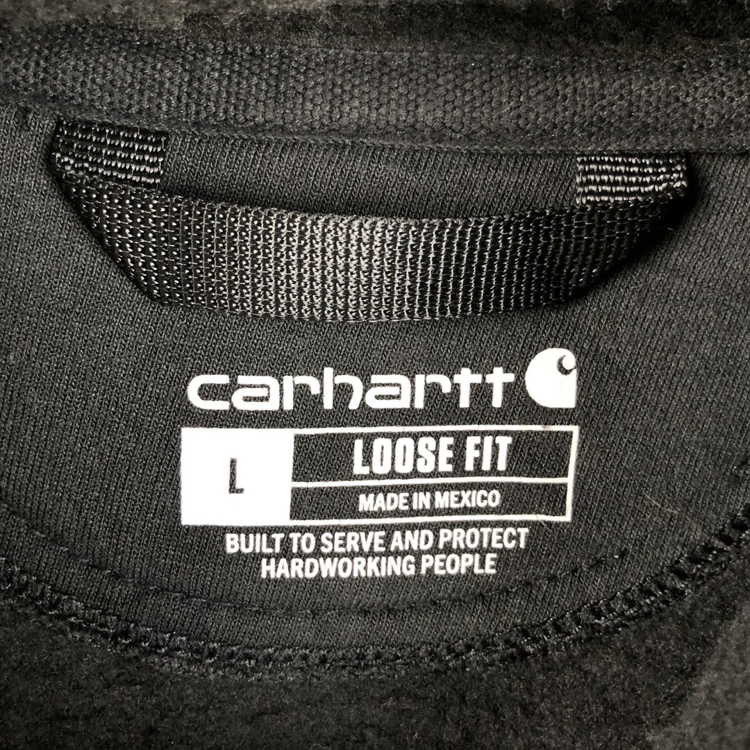 Carhartt LOOSE FIT sweatshirt pullover hoodie, men's size L cotton black type Vintage Second Hand