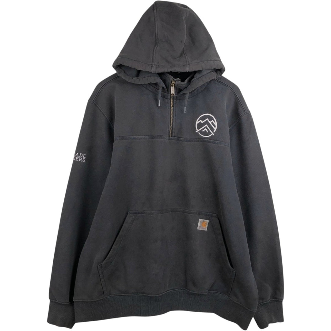 Carhartt RAIN DEFENDER LOOSE FIT Sweat Half-Zip Hoodie (Men's XL equivalent) cotton black type Vintage Second Hand
