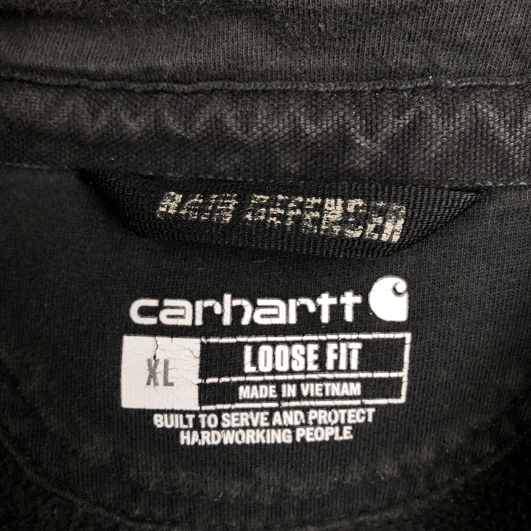Carhartt RAIN DEFENDER LOOSE FIT Sweat Half-Zip Hoodie (Men's XL equivalent) cotton black type Vintage Second Hand