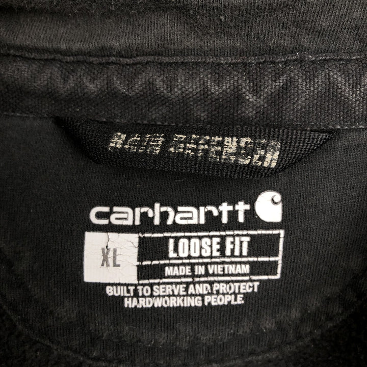 Carhartt RAIN DEFENDER LOOSE FIT Sweat Half-Zip Hoodie (Men's XL equivalent) cotton black type Vintage Second Hand