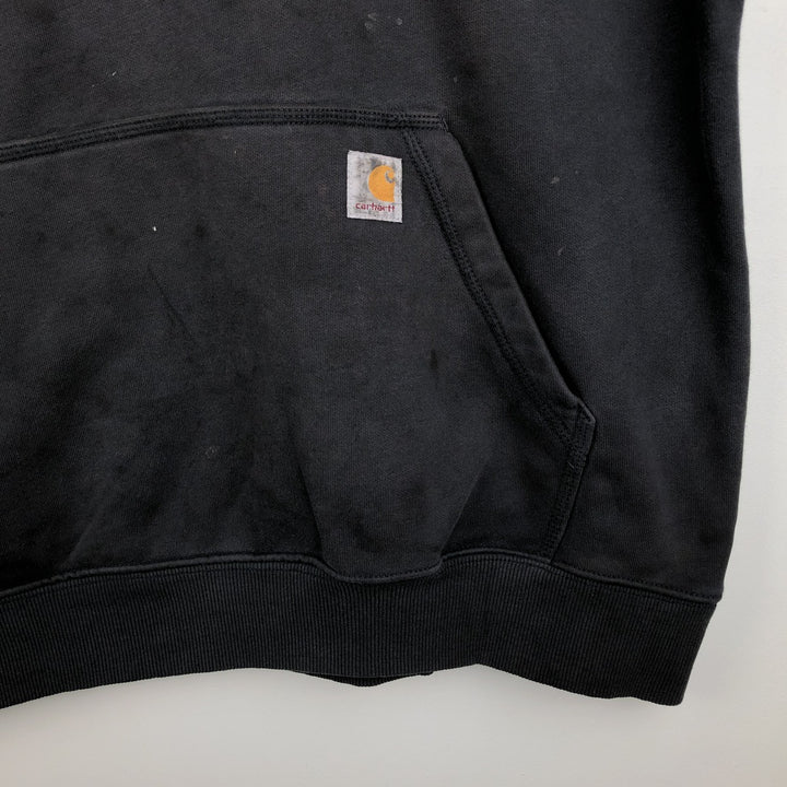 Carhartt RAIN DEFENDER LOOSE FIT Sweat Half-Zip Hoodie (Men's XL equivalent) cotton black type Vintage Second Hand