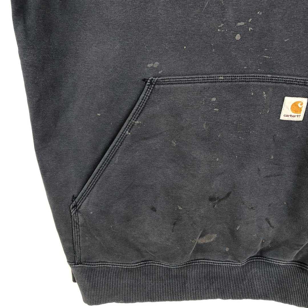 Carhartt ORIGINAL FIT sweatshirt pullover hoodie, men's size M unclear navy blue type Vintage Second Hand