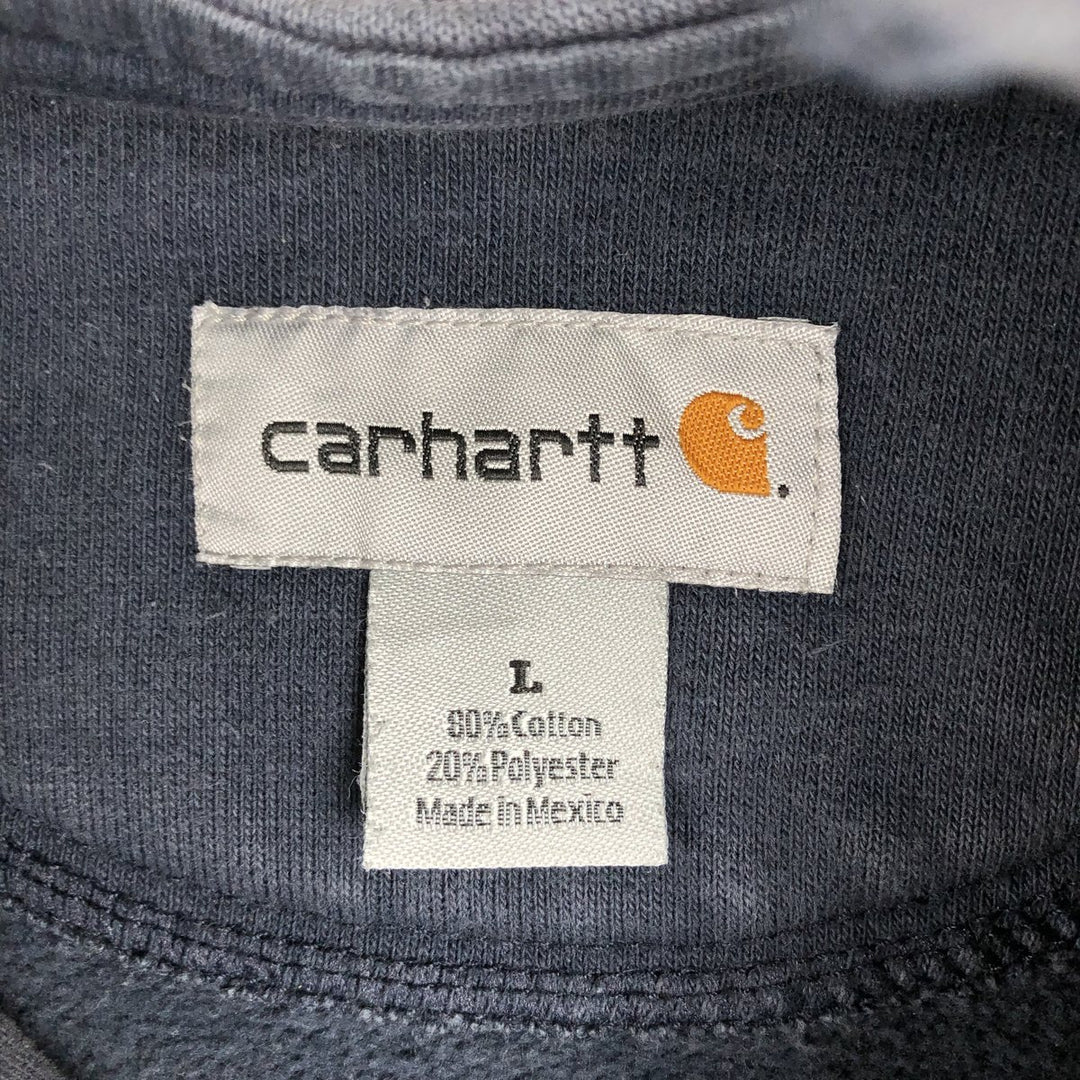 Carhartt Sweat Half Zip Hoodie Men's L size cotton navy blue type Vintage Second Hand
