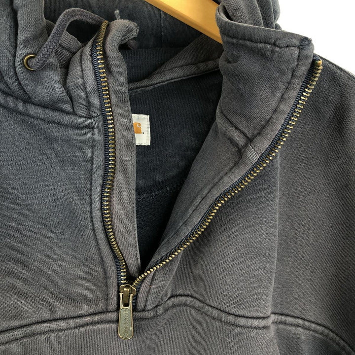 Carhartt Sweat Half Zip Hoodie Men's L size cotton navy blue type Vintage Second Hand