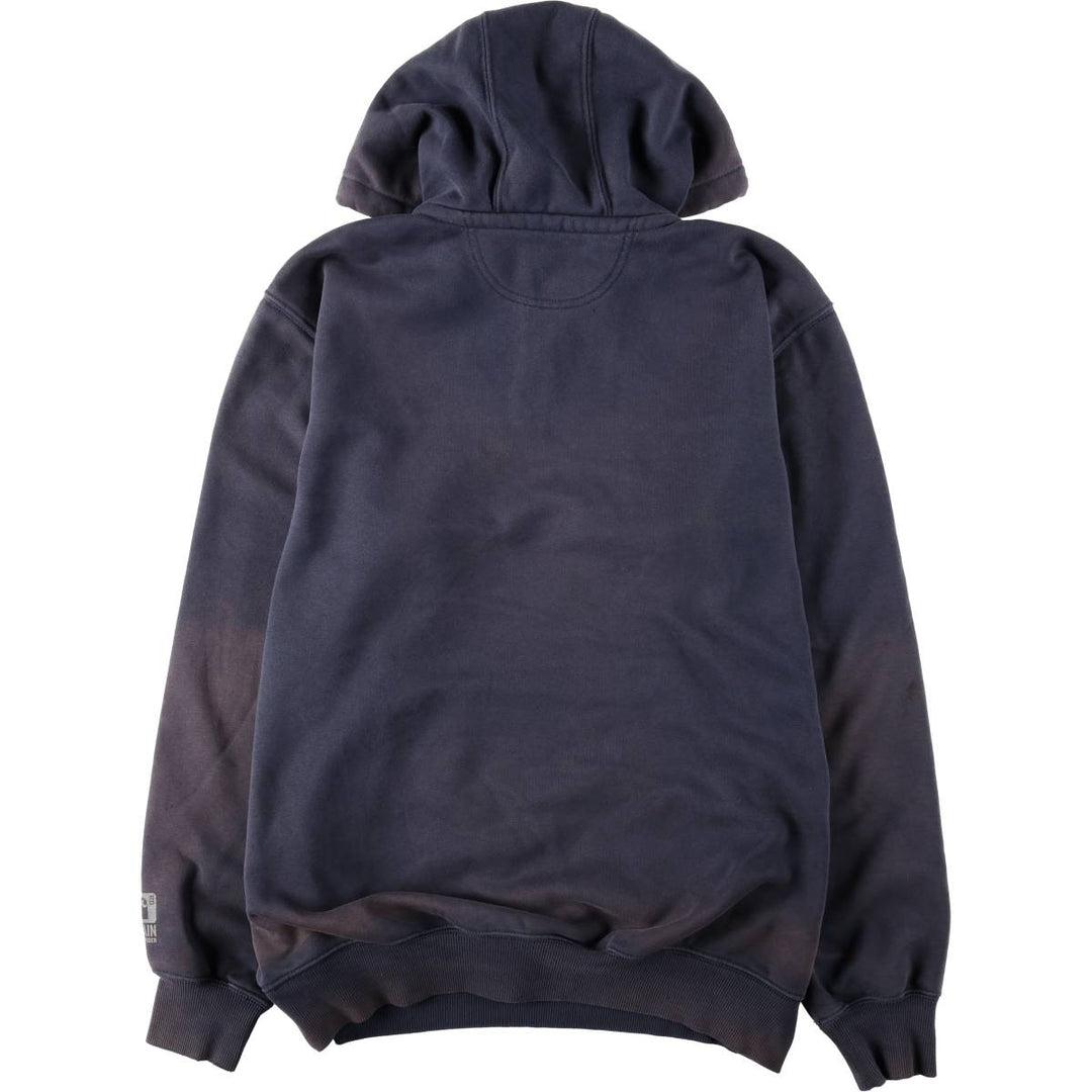 Carhartt ORIGINAL FIT sweatshirt half zip hoodie, men's size L cotton black type Vintage Second Hand
