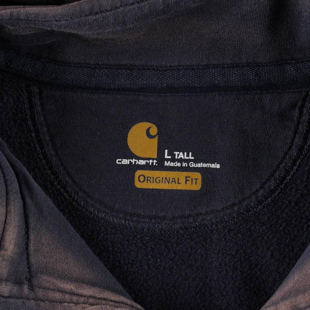 Carhartt ORIGINAL FIT sweatshirt half zip hoodie, men's size L cotton black type Vintage Second Hand