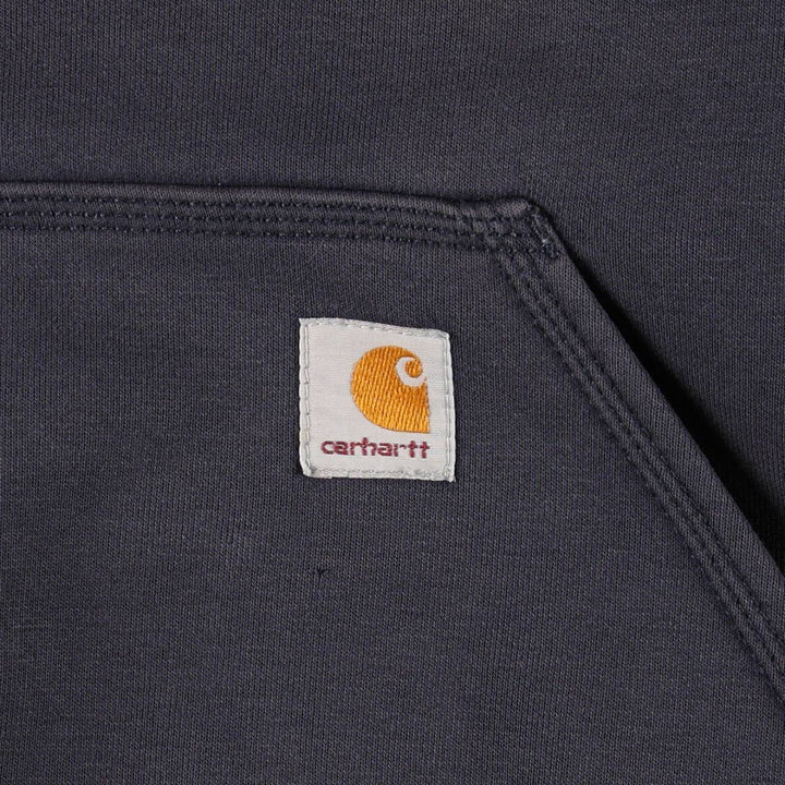 Carhartt ORIGINAL FIT sweatshirt half zip hoodie, men's size L cotton black type Vintage Second Hand