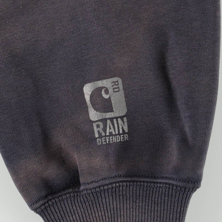 Carhartt ORIGINAL FIT sweatshirt half zip hoodie, men's size L cotton black type Vintage Second Hand