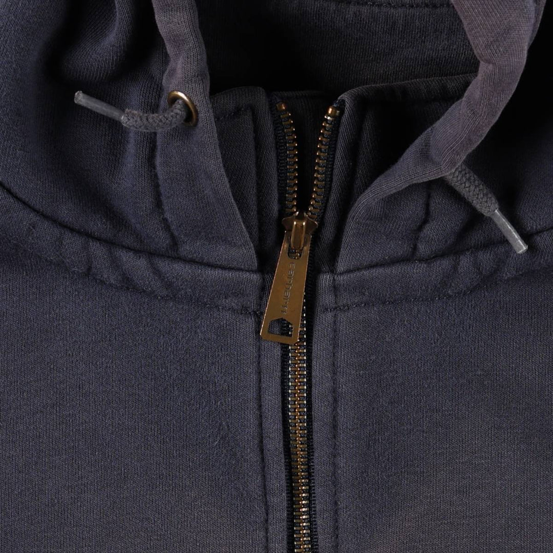 Carhartt ORIGINAL FIT sweatshirt half zip hoodie, men's size L cotton black type Vintage Second Hand