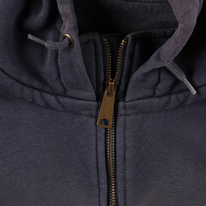 Carhartt ORIGINAL FIT sweatshirt half zip hoodie, men's size L cotton black type Vintage Second Hand