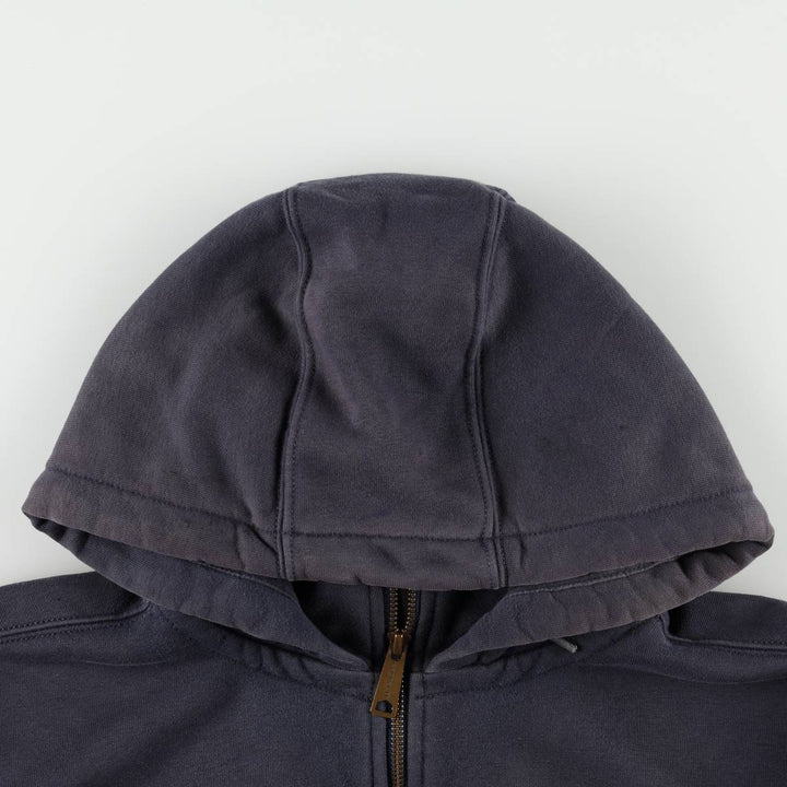 Carhartt ORIGINAL FIT sweatshirt half zip hoodie, men's size L cotton black type Vintage Second Hand