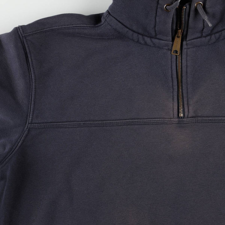 Carhartt ORIGINAL FIT sweatshirt half zip hoodie, men's size L cotton black type Vintage Second Hand