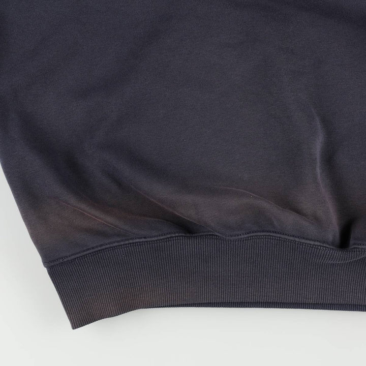 Carhartt ORIGINAL FIT sweatshirt half zip hoodie, men's size L cotton black type Vintage Second Hand