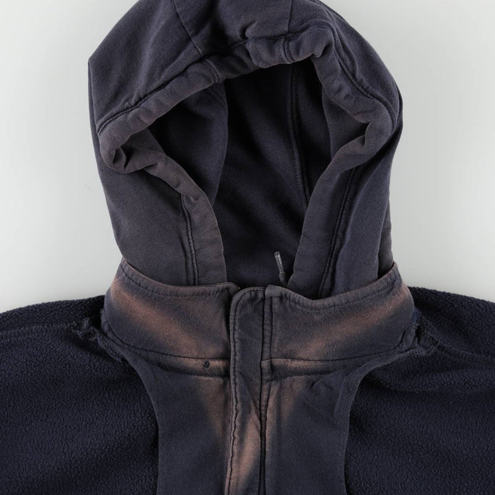 Carhartt ORIGINAL FIT sweatshirt half zip hoodie, men's size L cotton black type Vintage Second Hand